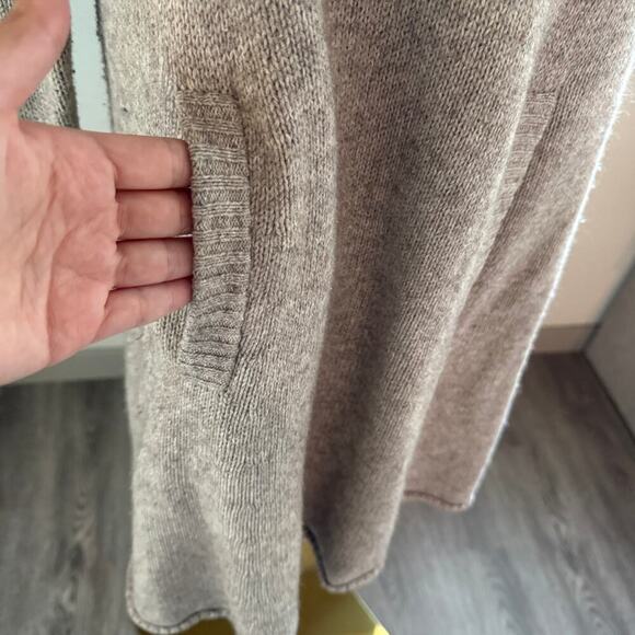 Old Navy Vintage Sweater Dress L Beige Cotton Wool Blend Hooded Pocket Retro Y2K - Picture 4 of 9